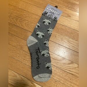 FREE ADD-ON!! 🆓 NWT - Toronto Raccoon socks! Grey, 75% cotton, unisex.